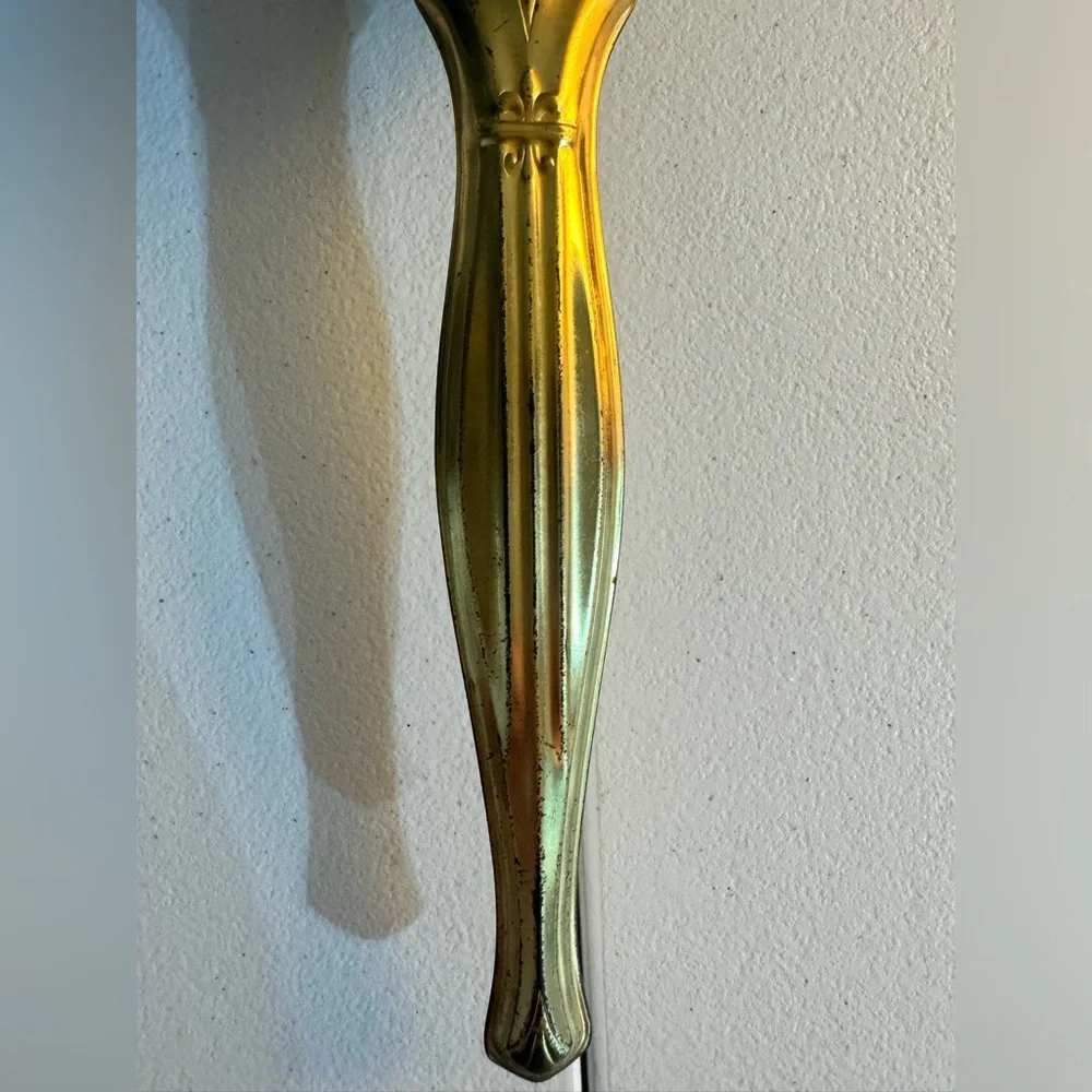 Vintage Vanity Hair Brush‎ Gold Tone w/Flowers Preowned Condition